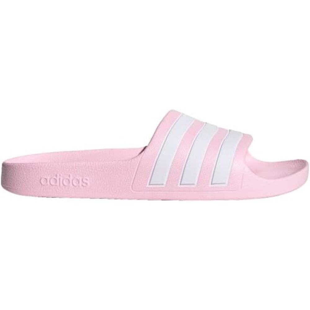 NWT adidas Girl's Adilette Aqua Slides, white/Clear pink -Size 5